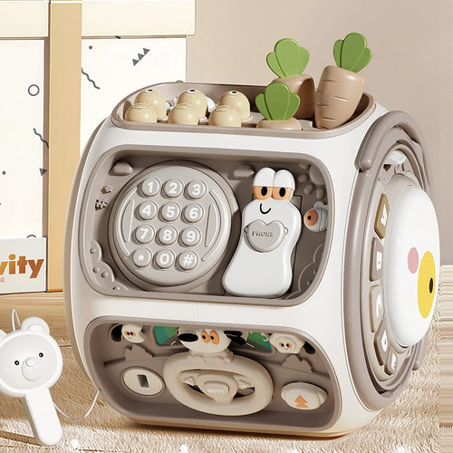 Wooden Montessori Activity Cube | Fine Motor & Sensory Learning