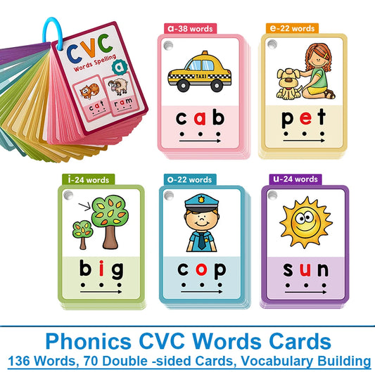 Montessori CVC Phonics Learning Cards