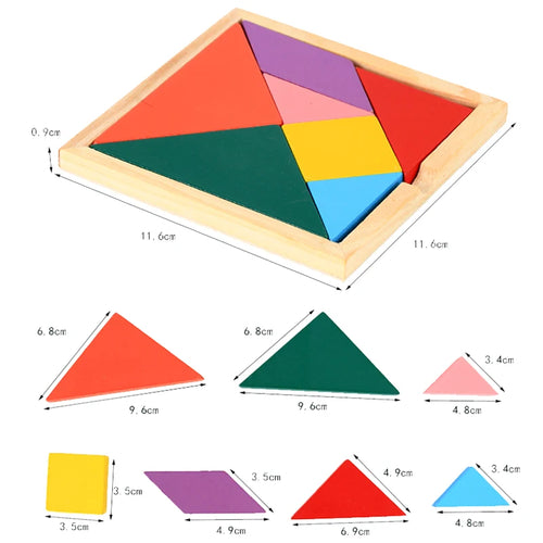 Montessori Wooden Tangram Puzzle | Brain Teaser & STEM Learning Toy
