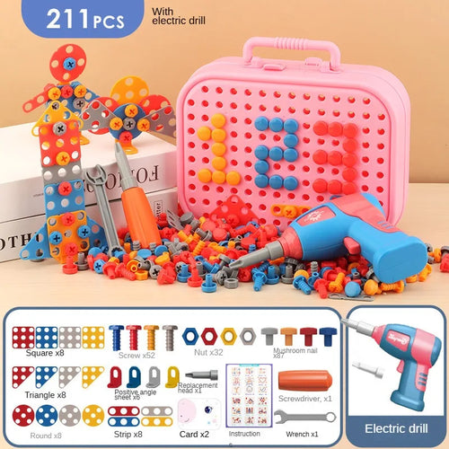 Montessori Pretend Play Tool Box Set with Electric Drill