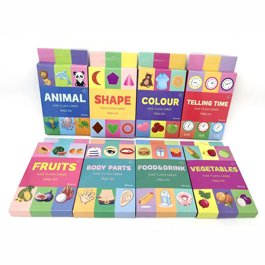Montessori Educational Flash Cards | Animals, Shapes, Colors, Time & MoreU