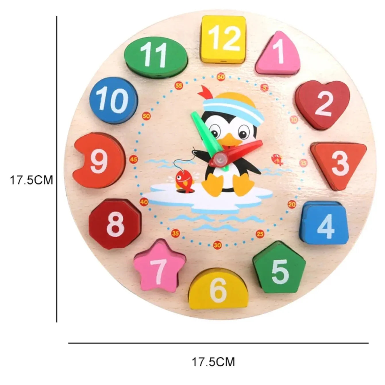 Montessori Wooden Learning Clock | Time, Numbers & Lacing Activity
