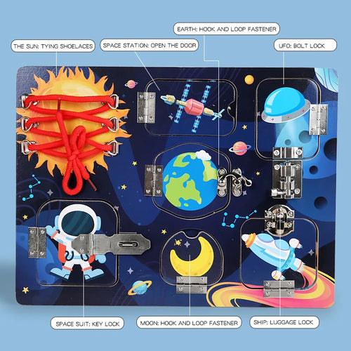 New Montessori Wooden Toys Eight Planets Puzzle Earth Sun Solar System
