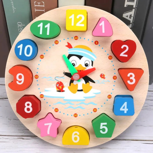 Montessori Wooden Learning Clock | Time, Numbers & Lacing Activity