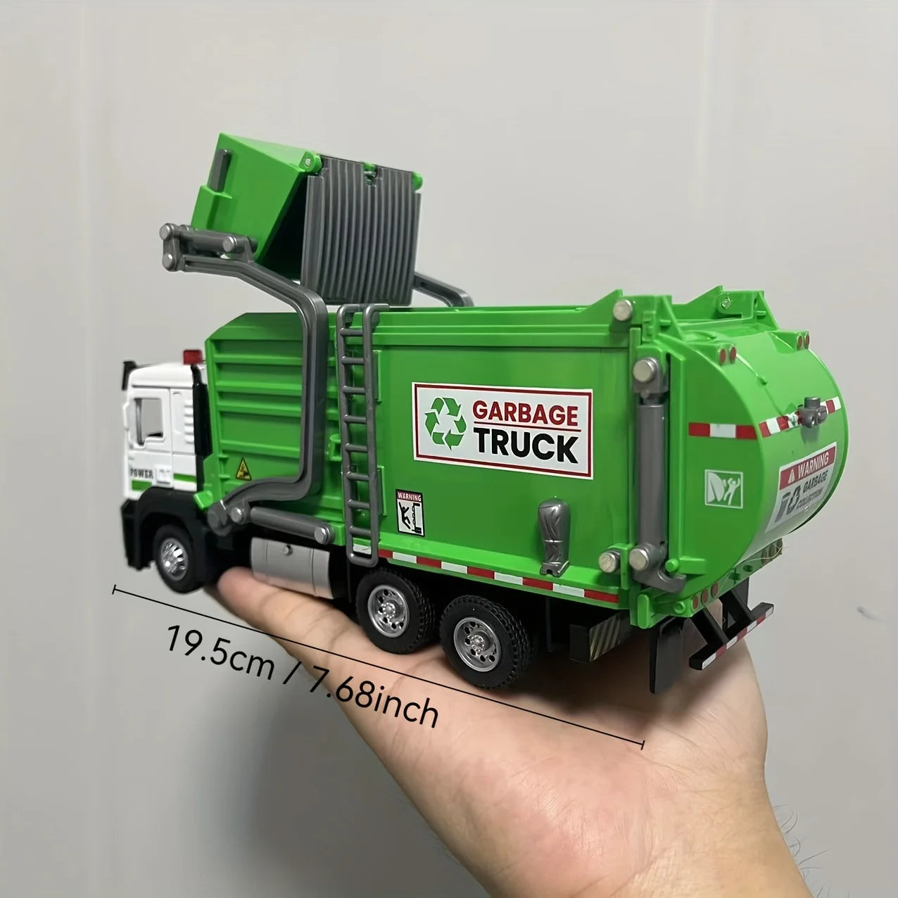 Realistic Garbage Truck Toy Set with Trash Can & STEM Learning Cards |