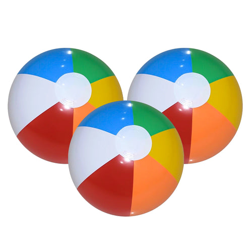 3Pcs Inflatable Beach Ball Summer Outdoor Swimming Pool Colorful