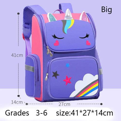Kid Backpack for Girl Unicorn Children Bookbag Rainbow Eyes School Bag