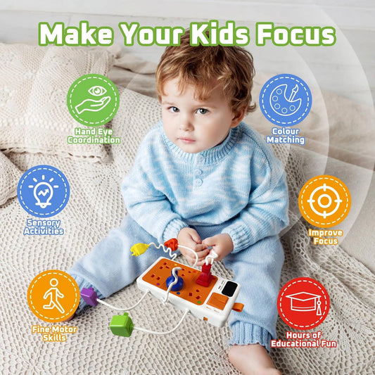 Montessori Sensory Plug Board | Safe Electrical Learning Toy for Toddlers