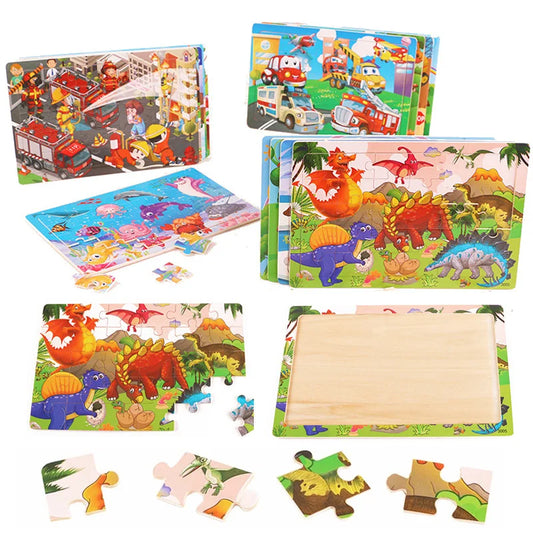 Montessori Wooden Puzzle Collection | Animals, Vehicles & Educational Themes