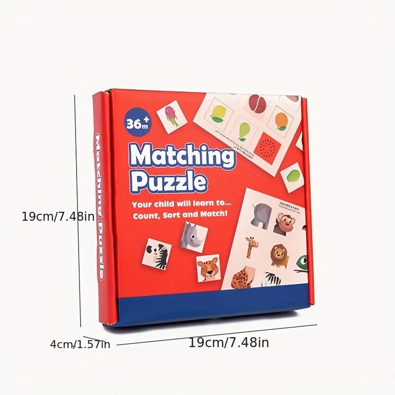 Montessori Wooden Matching Puzzle | Animal & Fruit Learning Game