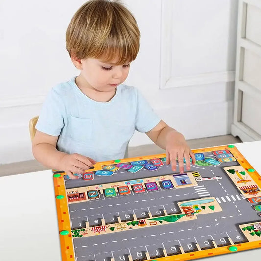 Magnetic Alphabet Maze – Wooden Letter Matching Learning Board for Kids