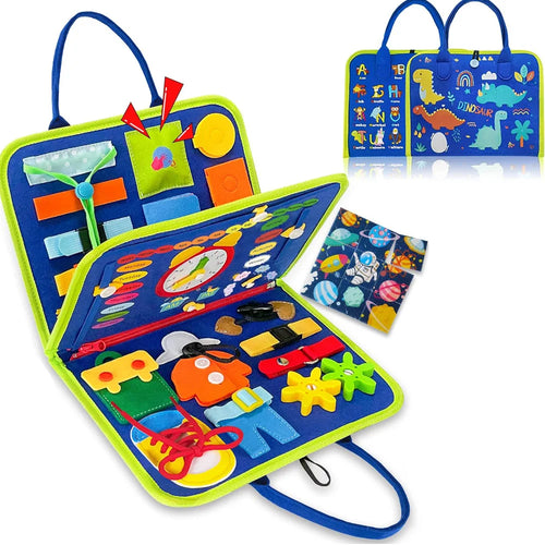 Toddler Montessori Busy Board Backpack | 18 Educational Activities