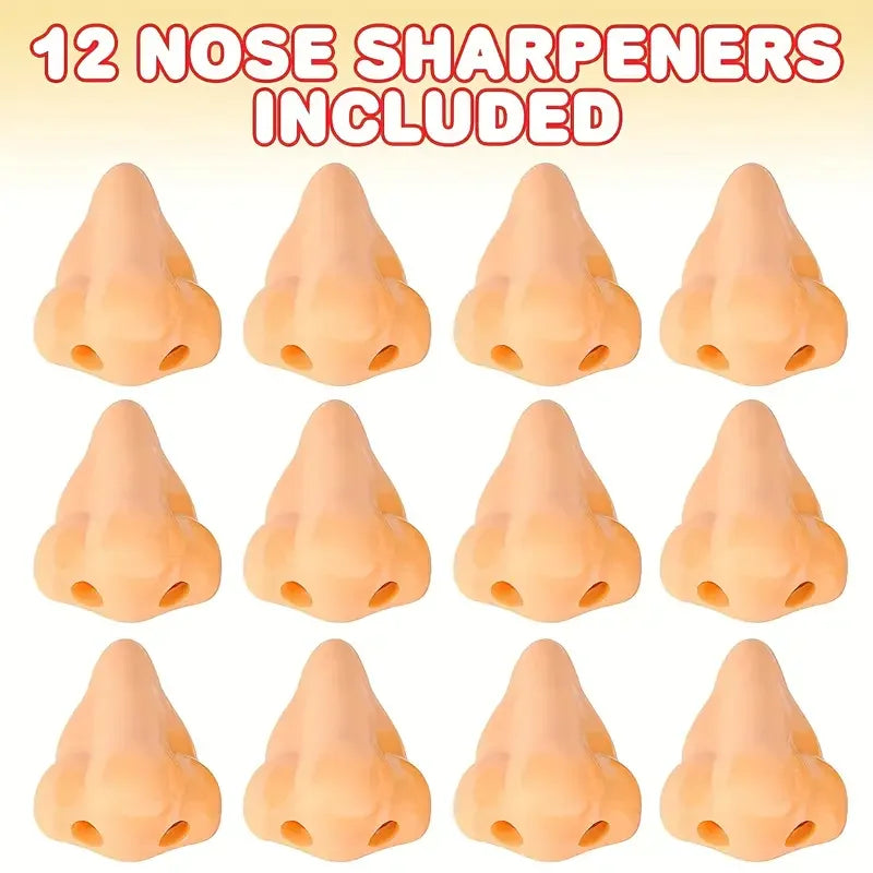 1/12pcs Creative Nose-Shaped Pencil Sharpeners Funny Nose Pencil
