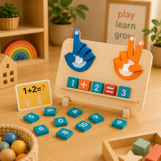 Montessori Wooden Finger Counting Math Board