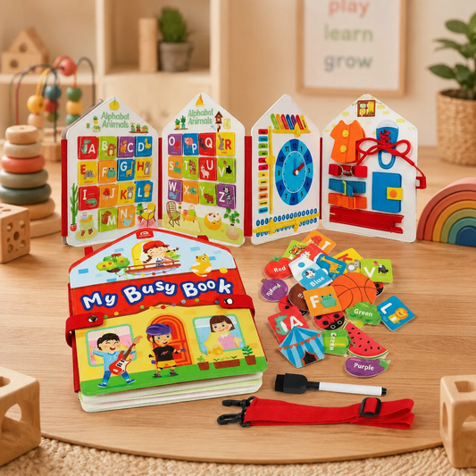 Toddler Montessori Busy Board Backpack | 18 Educational Activities