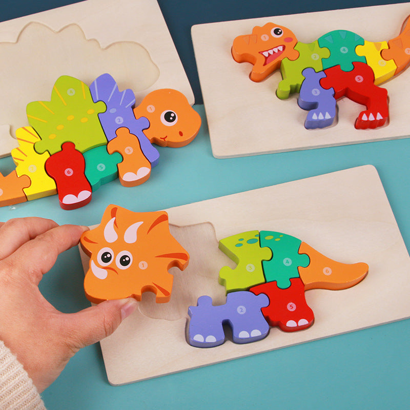 Wooden Dinosaur Puzzle – Montessori Learning Toy