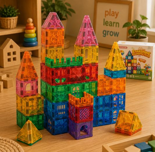 Magnetic Building Tiles – 66-Piece STEM Construction Set