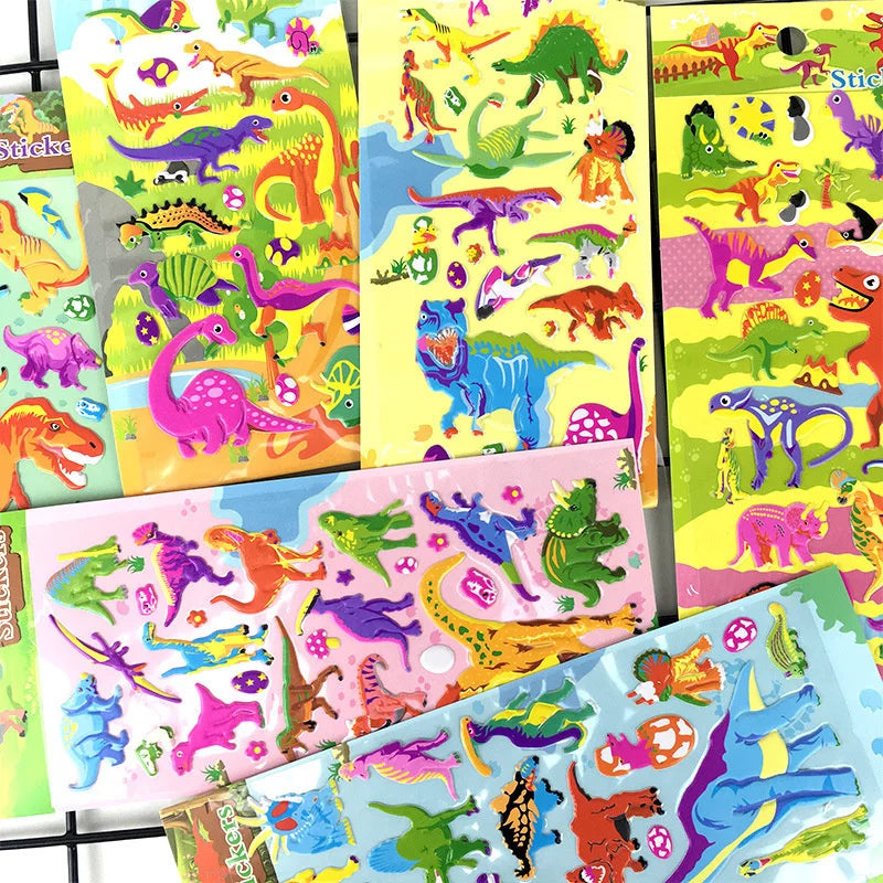6 Sheets 3D Bubble Sticker Car Truck Plane Traffic Waterproof Cartoon