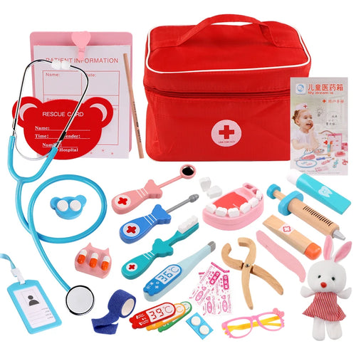 Kids Wooden Dentist Play Set – Pretend Dental Kit