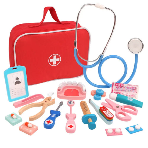 Kids Wooden Dentist Play Set – Pretend Dental Kit