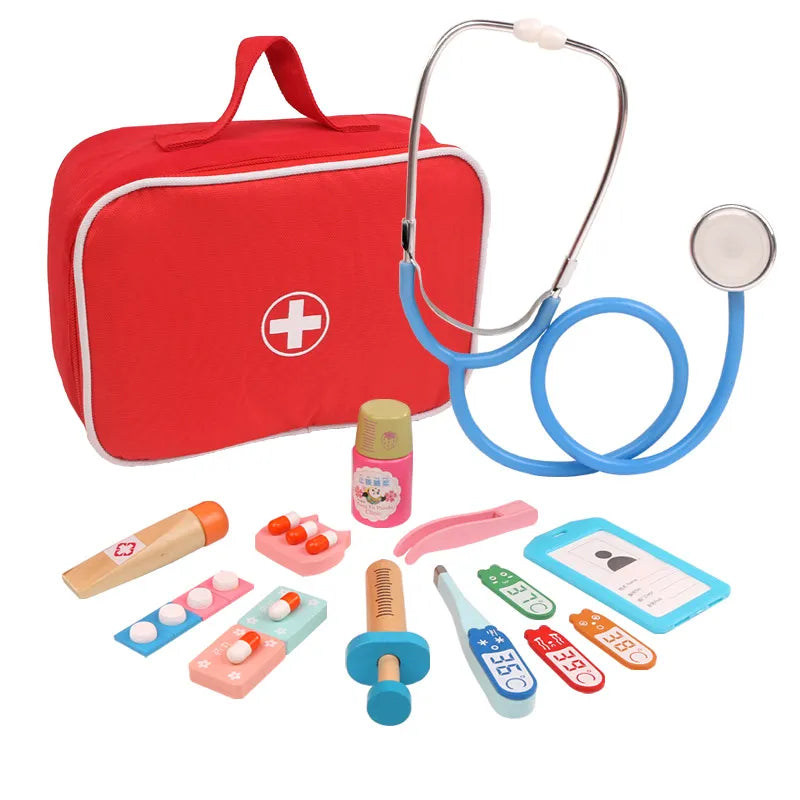 Kids Wooden Dentist Play Set – Pretend Dental Kit