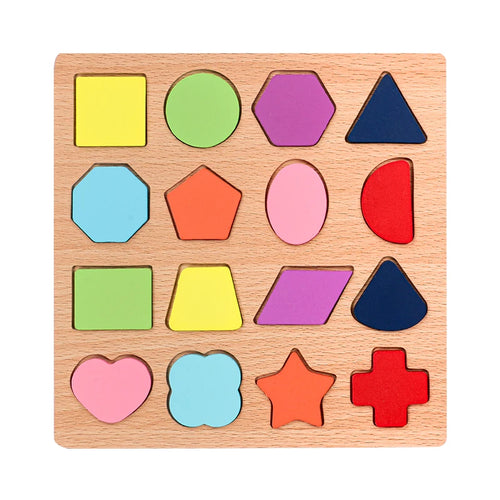 Montessori Wooden Alphabet, Numbers &amp; Shapes Puzzle