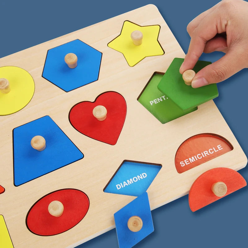 Montessori Wooden Shape & Color Matching Puzzle
