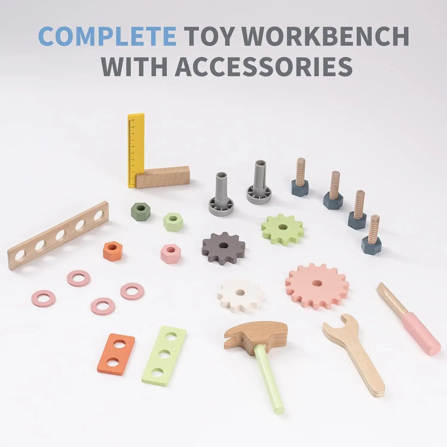Montessori Wooden Kids Tool Bench Set