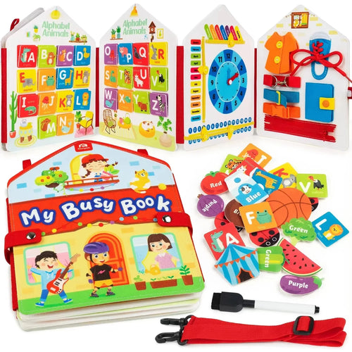 Toddler Montessori Busy Board Backpack | 18 Educational Activities