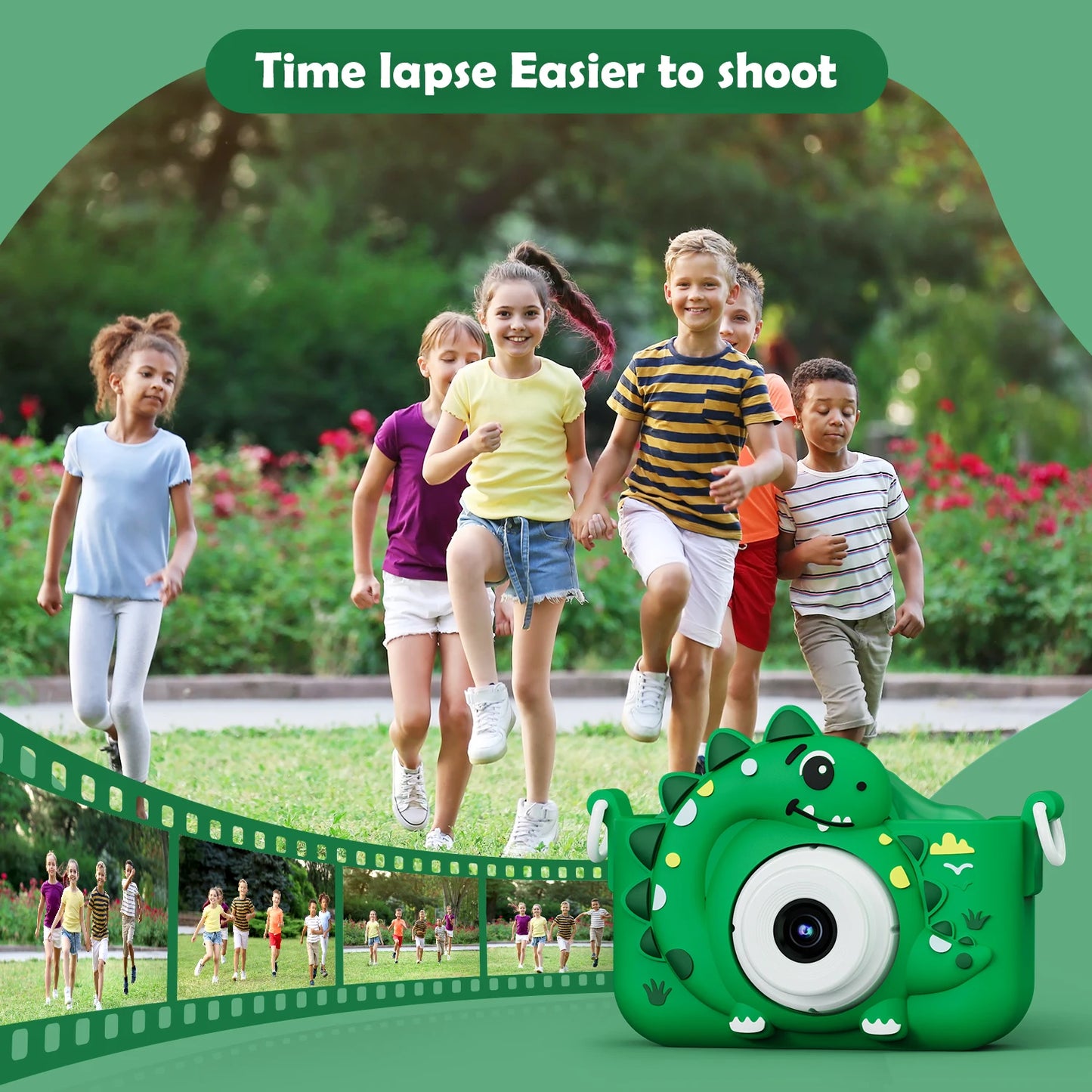 Kids Digital Camera with 32G Card Toy Girl Boy 1080p Hd Screen Outdoor