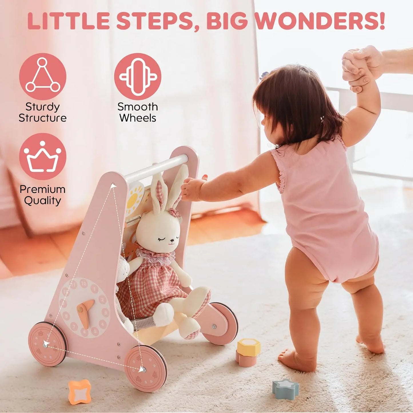 Montessori Wooden Baby Activity Walker