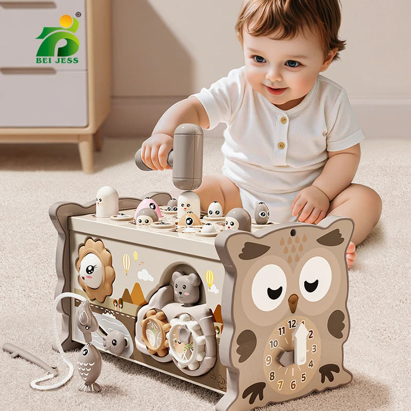 Wooden Montessori Activity Cube | Fine Motor & Sensory Learning