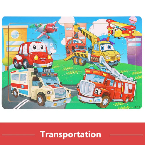 Montessori Wooden Puzzle Collection | Animals, Vehicles & Educational Themes
