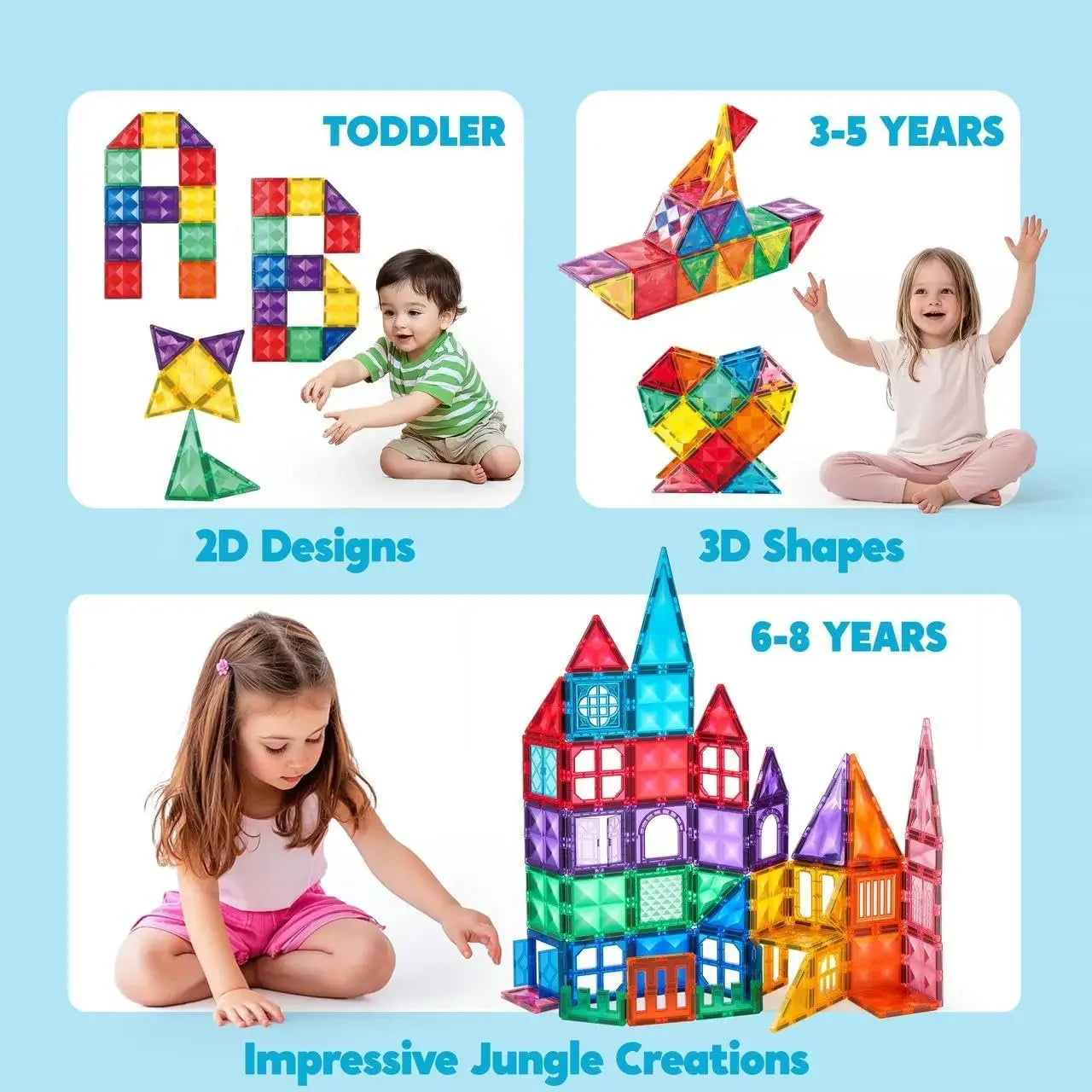 Magnetic Building Tiles – 66-Piece STEM Construction Set