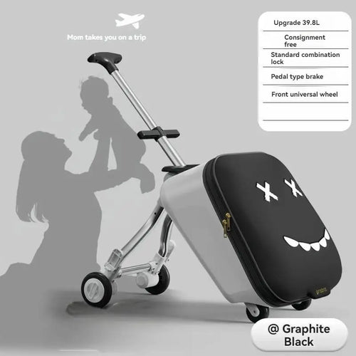 A Children's Suitcase with a Handle, a Travel Case, a Stroller for