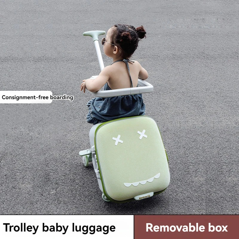 A Children's Suitcase with a Handle, a Travel Case, a Stroller for
