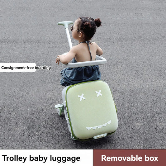A Children's Suitcase with a Handle, a Travel Case, a Stroller for