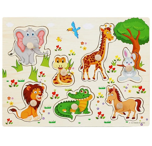 Wooden Learning Peg Puzzle Board