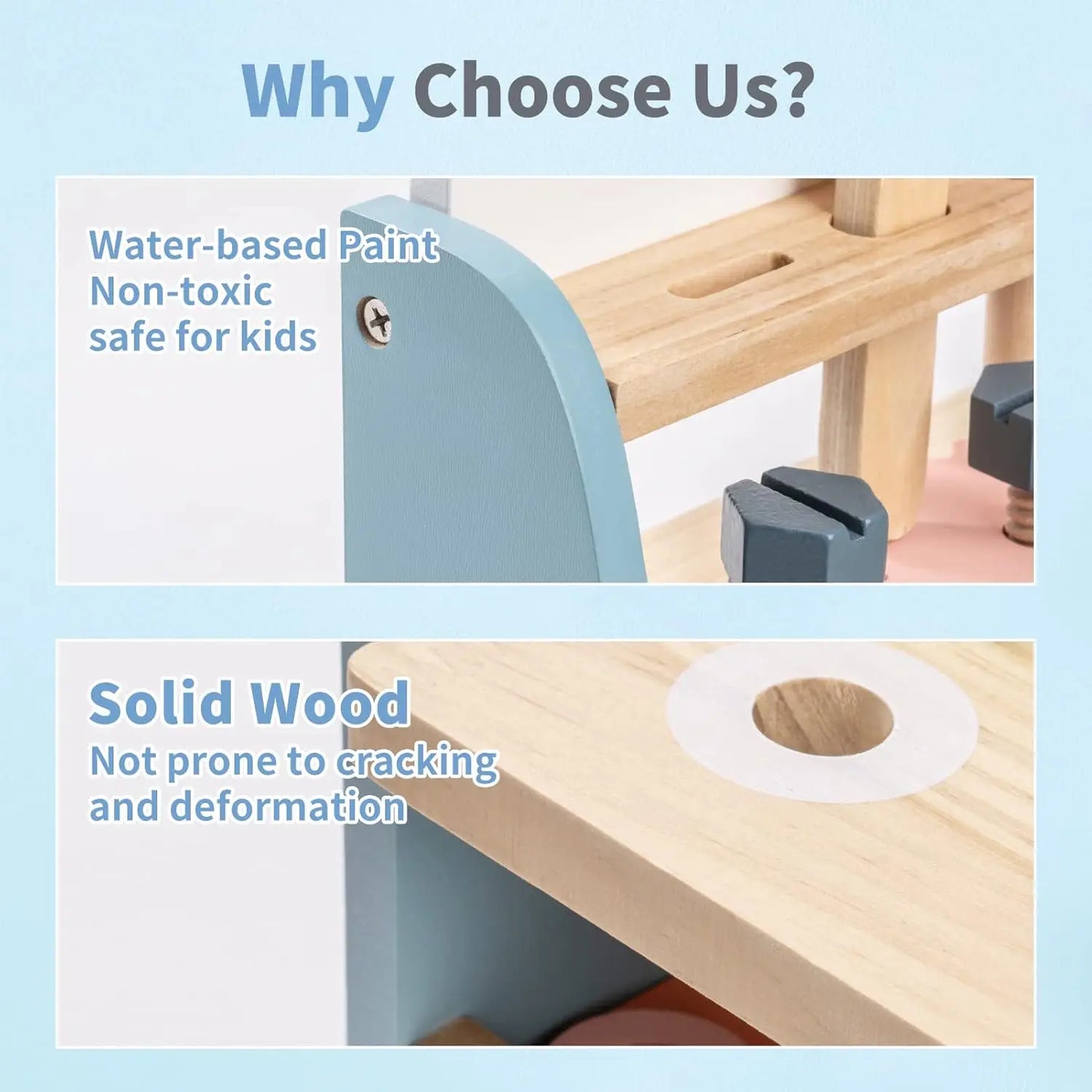 Montessori Wooden Kids Tool Bench Set