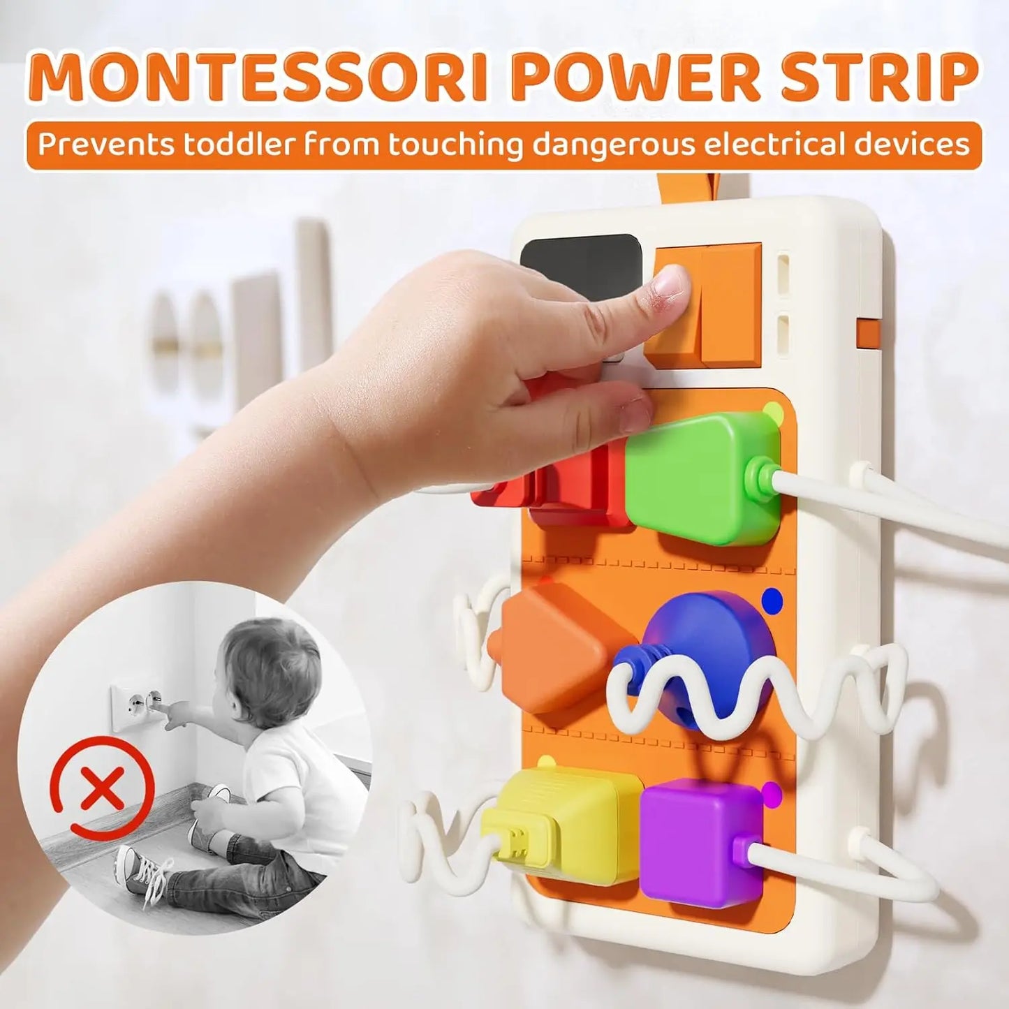 Montessori Sensory Plug Board | Safe Electrical Learning Toy for Toddlers