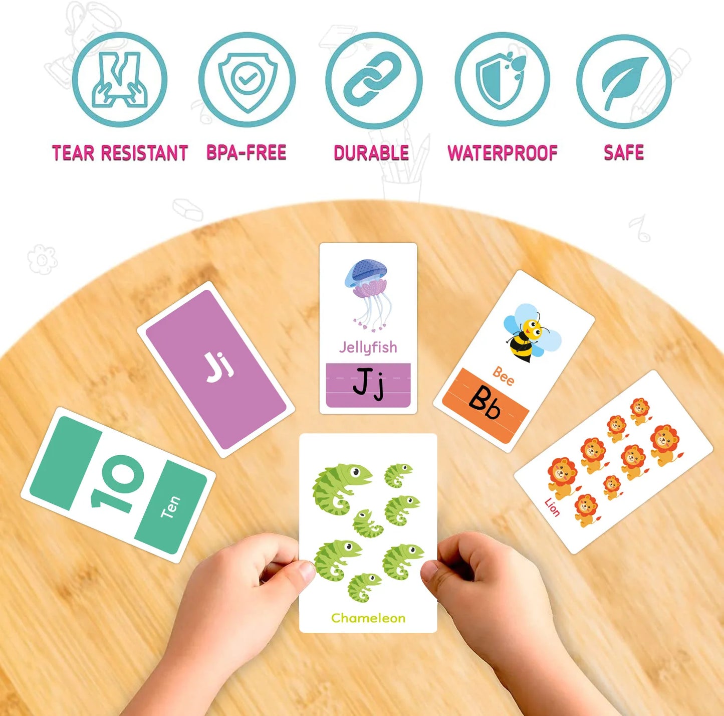 58-Piece Montessori Learning Flash Cards