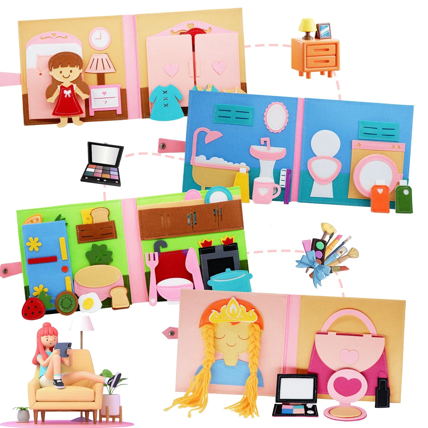 Montessori Quiet Book | Soft Activity Book