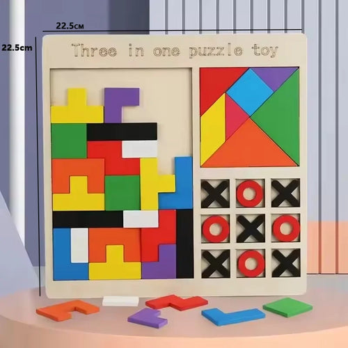 Montessori Wooden Tangram Puzzle | Brain Teaser & STEM Learning Toy