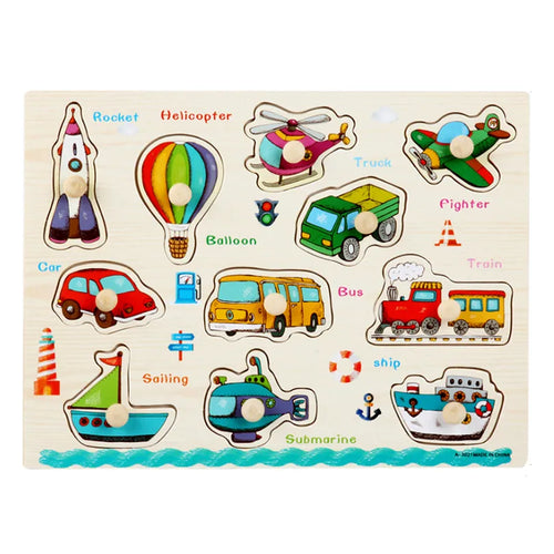 Wooden Learning Peg Puzzle Board