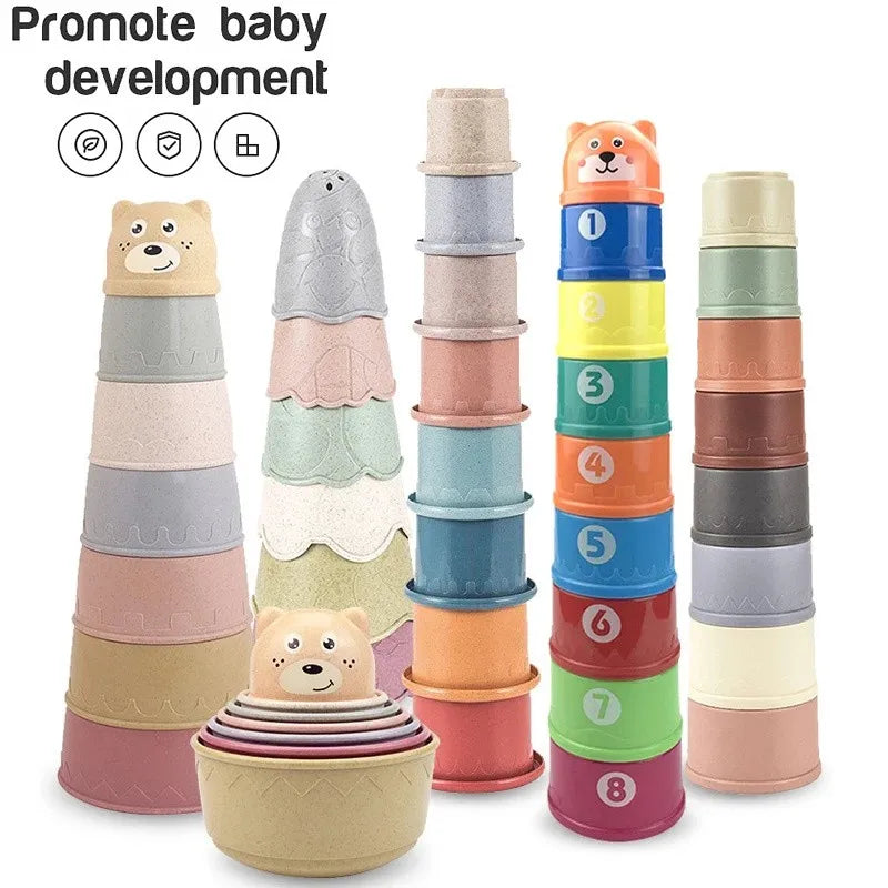 Montessori Stacking Cups for Toddlers | Educational Nesting & Counting Toy