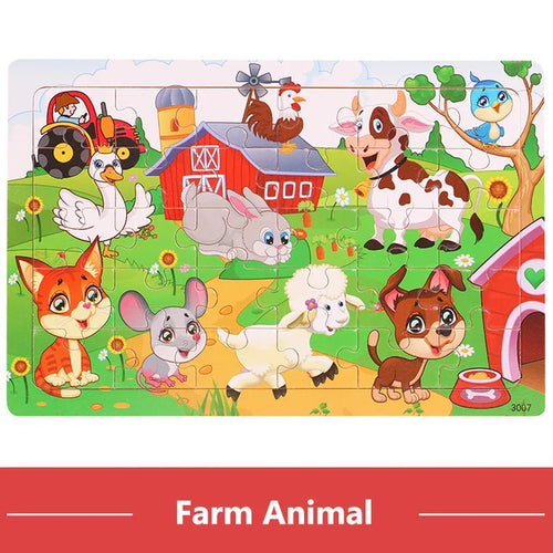 Montessori Wooden Puzzle Collection | Animals, Vehicles & Educational Themes