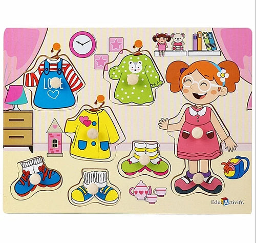 Wooden Learning Peg Puzzle Board
