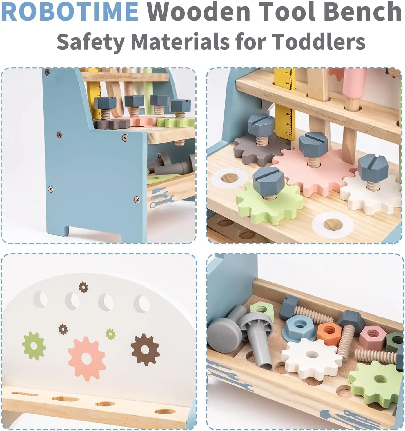Montessori Wooden Kids Tool Bench Set