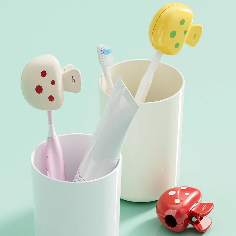 Mushroom-Design Toothbrush Cover - BPA-Free PP Travel Case with Dust