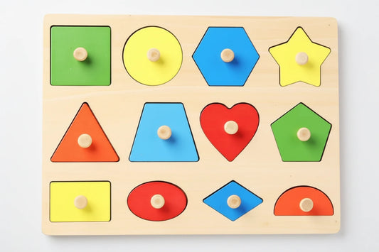 Montessori Wooden Shape & Color Matching Puzzle